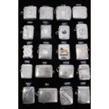 Collection of twenty Victorian and later silver Vesta cases