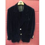 Gentlemen's Vintage Harrods Midnight Blue velvet suit. Size 44 R