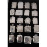 Collection of twenty Victorian and later silver Vesta cases