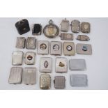 Collection of Victorian and later silver plated Vesta cases, match book holders and other similar