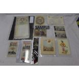 A selection of Victorian and later greetings cards including paper lace, angels, teddy bears,