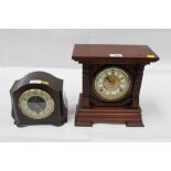 Early 20th Century mantel clock together with a Smiths Bakelite mantel clock (2)