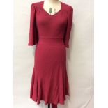 1970s Ossie Clark for Radley - Moss Crepe red dress Size 12