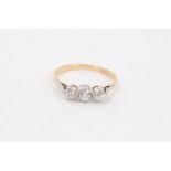 Ladies 18ct gold and diamond three stone ring