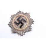 Nazi German Cross (Gold type), with four rivet construction and broad pin backing