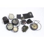 British Military Type E2.B military compass, together with an aircraft compass and various other