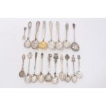 Group Continental silver and white metal souvenir spoons