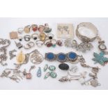 Vintage costume jewellery including silver