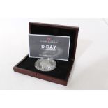 Guernsey - Westminster issued silver proof £10 coin (weight 5oz) commemorating 'The D-Day