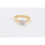 18ct gold diamond single stone ring