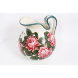 Wemyss pottery jug or ewer, decorated with the cabbage rose pattern, impressed mark to base, 24cm