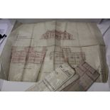 Railway Victorian structural and engineering drawings on tracing cloth by Alf A Langley