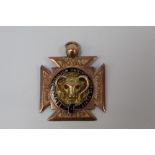 9ct gold and enamelled medal for the Order of the Buffaloes, engraved to the reverse