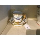 Early 19th century Continental porcelain cabinet cup and saucer possibl Berlin
