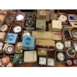 Selection of vintage bedside alarm clocks