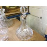 Contemporary silver mounted cut glass decanter