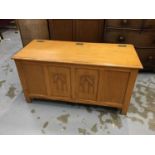 Blond oak coffer