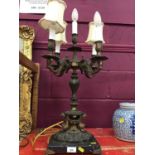 Classical style lamp with four branches on marble base