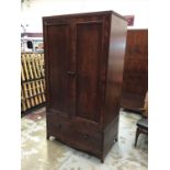 Antique style double wardrobe with single drawer below