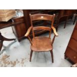Antique beech and elm elbow chair