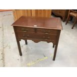 Georgian-style reproduction mahogany low boy with three drawers
