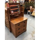 Edwardian satin walnut dressing chest and an ebonised piano stool