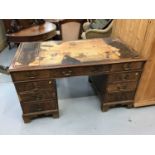 Reproduction mahogany twin pedestal desk