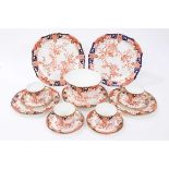 Early 20th century Royal Crown Derby teaware with Imari palette floral decoration (34 pieces)