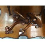 Pair of mahogany wall brackets