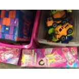 Quantity modern toys, games, Barbie typewriter, scooters etc