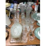 Collection of cut glass table wares and other glassware