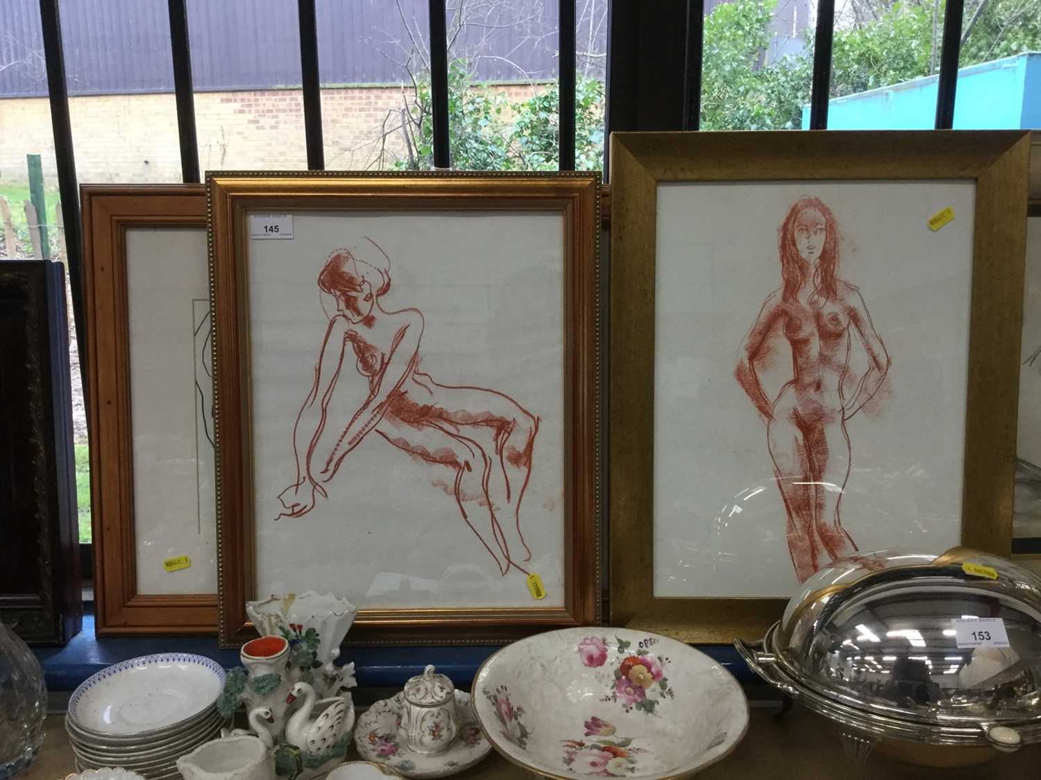 Peter Collins - Four framed and glazed drawings - female nudes