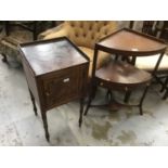 George III mahogany washstand and bedside cabinet