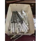 Group of silver plated cutlery including dinner knives