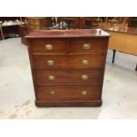 Edwardian mahogany chest of two short and three long graduated drawers
