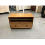 Ercol television unit with open shelf and single drawer below