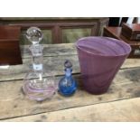 Caithness glass decanter and scent bottle, and an art glass vase (3)