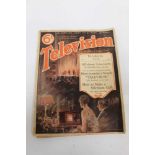 Television A Monthly Magazine The World's First Television Journal 1928 First Edition.