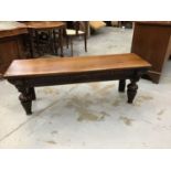 Carved oak hall bench