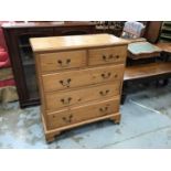 Pine chest of two short and three long drawers