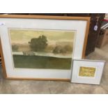 Michael Carlo , signed linocut 'Hatfield Forest' and signed etching 'stile' (2)