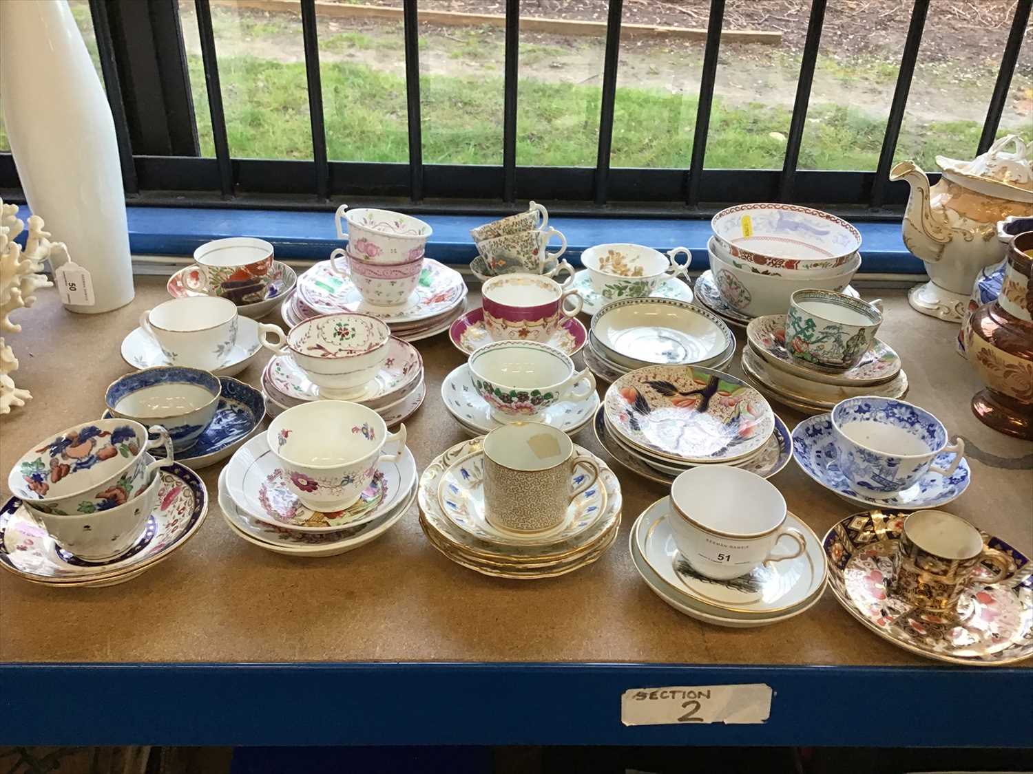 19th century and later teawares, including Spode, Crown Derby, etc