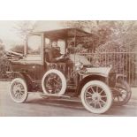 Early Motoring interest- black and white photograph of chauffeur in a Napier