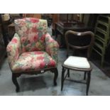 Small upholstered chair and one other
