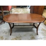 Errol oval coffee table with glass undertier