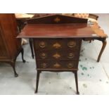 Unusual art nouveau inlaid mahogany cabinet