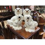 Two pairs of Staffordshire - Style dogs (One Pair of Beswick)