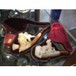 Two 19th century meerschaum cheroot holders