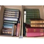 Four boxes books including antique leather bindings