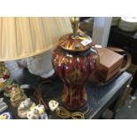 Moore Brothers style white glazed pottery lamp and one other (2)